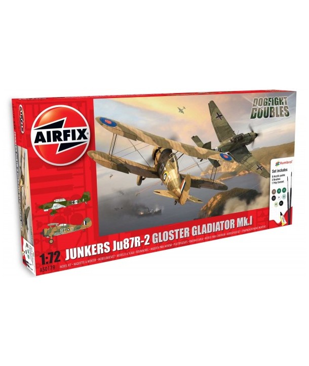Kit constructie Airfix set Junkers JU87R-2 si Gloster Gladiator