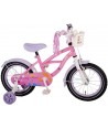 Bicicleta copii fete 14 inch Volare Bike Spring Time cu roti ajutatoare pompoane la ghidon si cosulet