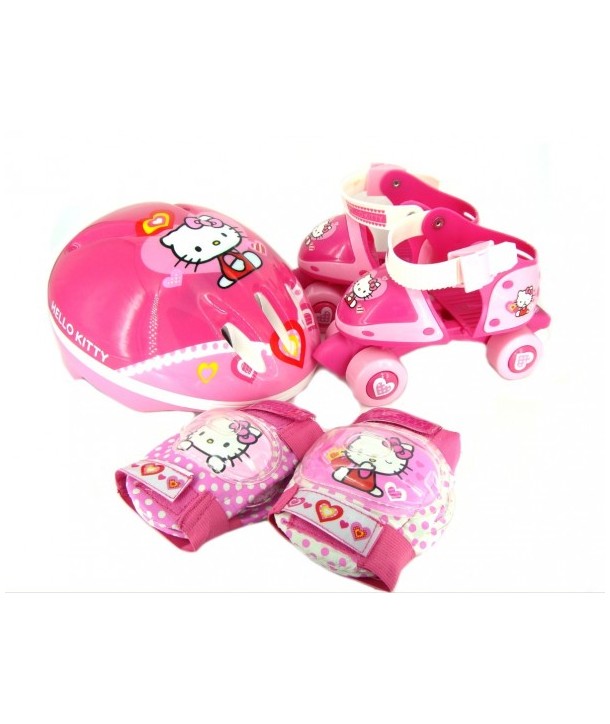Set rotile Hello Kitty Saica pentru copii cu accesorii protectie si casca marimi reglabile 24-29