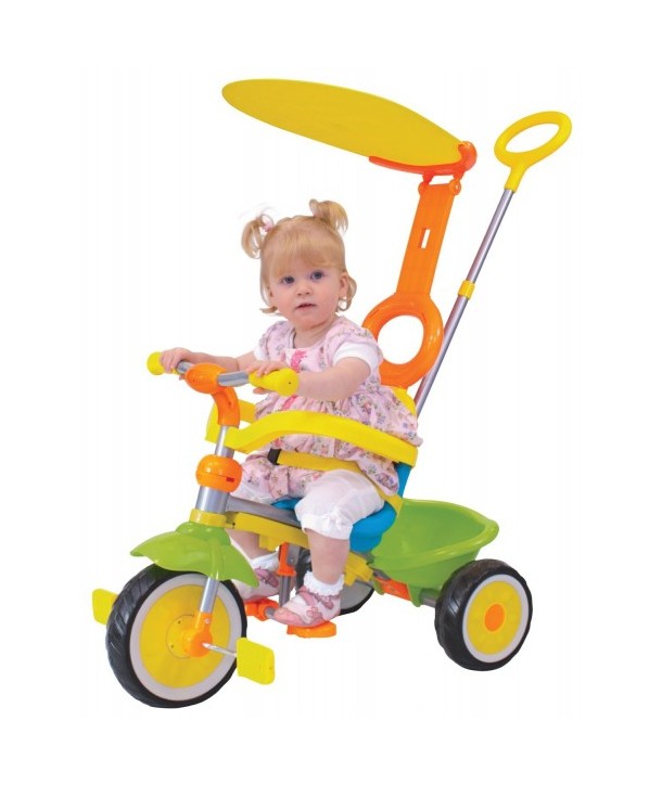 Tricicleta copii Deluxe Grow multicolora cu control parental
