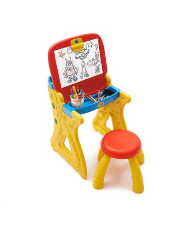 Tablita de desenat si pupitru birou Grown Up cu scaunel si accesorii scris incluse