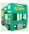 Patut in forma de masina Happy Bus - Plastiko - Rosu