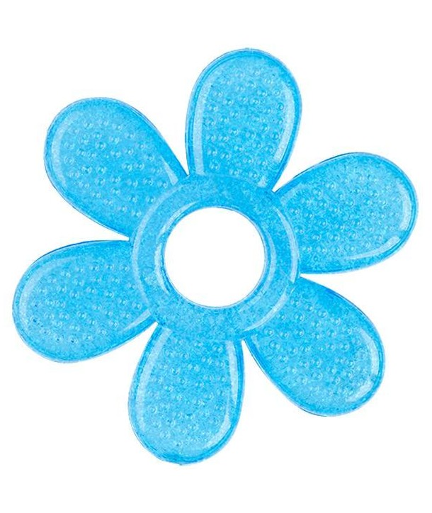 Inel gingival flexibil cu gel de racire Floare - BabyOno - Albastru