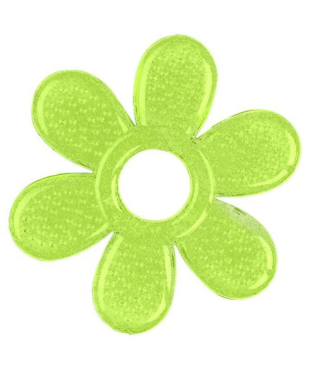Inel gingival flexibil cu gel de racire Floare - BabyOno - Verde