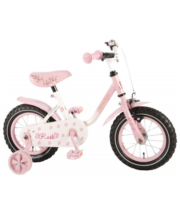 Bicicleta pentru fete 12 inch cu roti ajutatoare Volare Rose