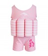 Konfidence - Costum inot copii cu sistem de flotabilitate ajustabil pink stripe 2-3 ani