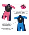 Konfidence - Costum inot din neopren pentru copii Shorty Wetsuit pink 3-4 ani