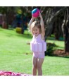 Konfidence - Costum inot copii cu sistem de flotabilitate ajustabil pink stripe 1-2 ani