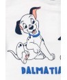 Tricou alb/albastru Disney pentru bebelusi "101 Dalmatieni"