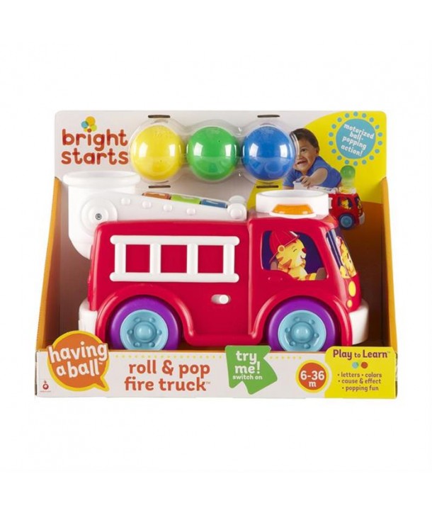 Bright Starts 52137 – Masina De Pompieri Cu Lumini Si Sunete Hab Roll & Pop
