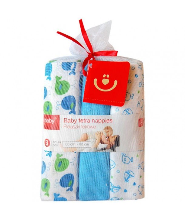 Scutece textile pentru bebelusi 3 buc - Bobobaby - Albastru