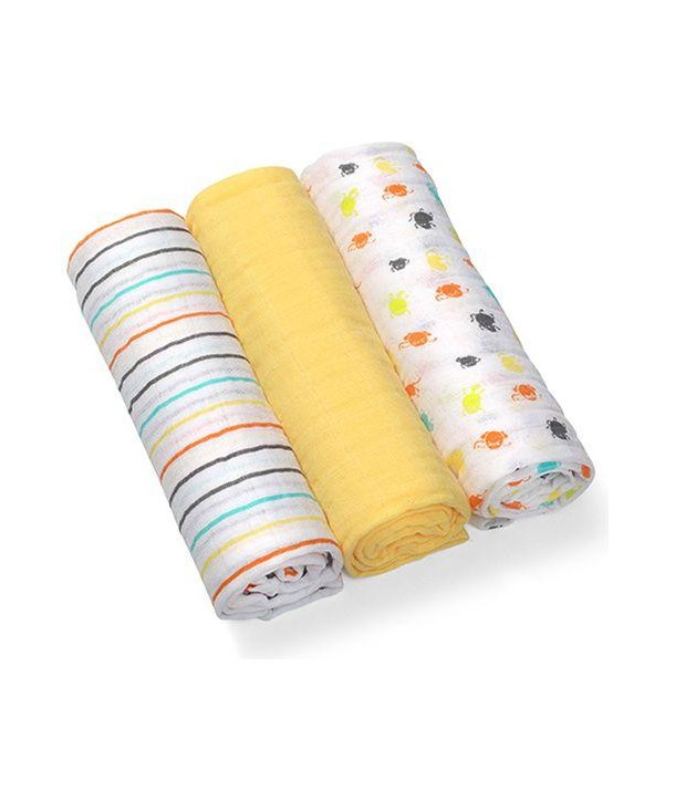 Scutece textile pentru bebelusi 3 buc - BabyOno - Galben