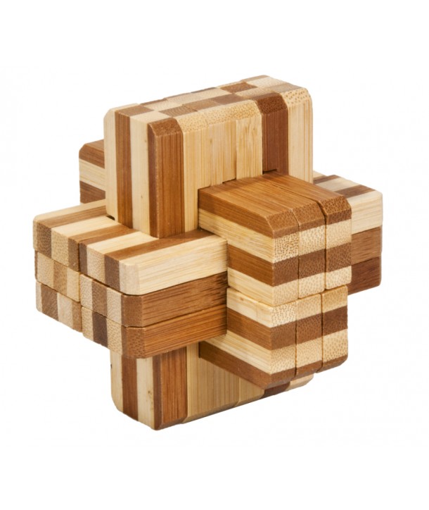 Joc logic IQ din lemn bambus Block cross