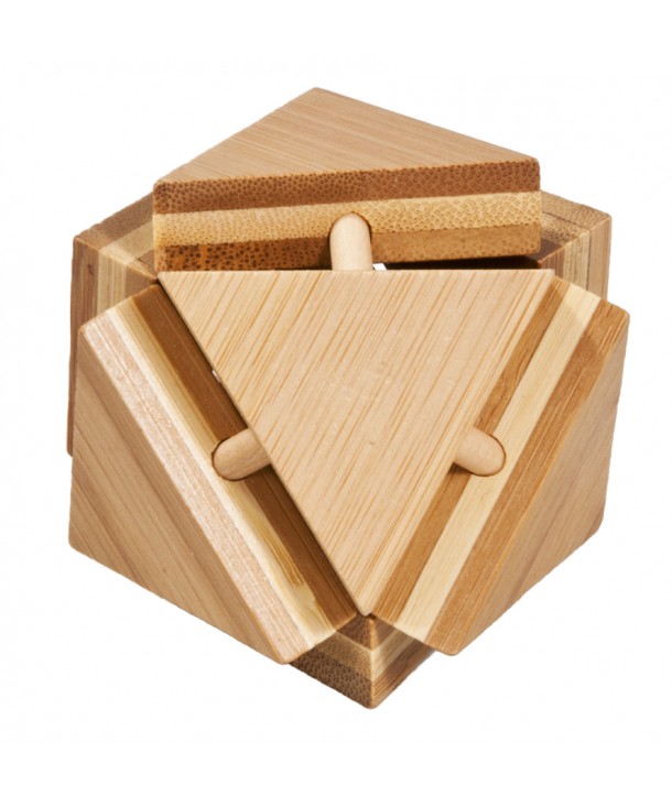 Joc logic IQ din lemn bambus Triangleblock
