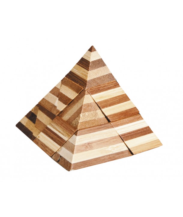 Joc logic IQ din lemn bambus 3D Pyramid